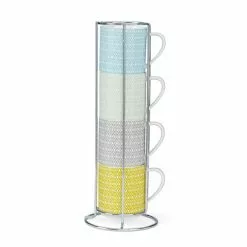 Dunelm Set Of 4 Geo Skandi Stackable Mugs 7 Dunelm Set Of 4 Geo Skandi Stackable Mugs - 1000050491 alt05