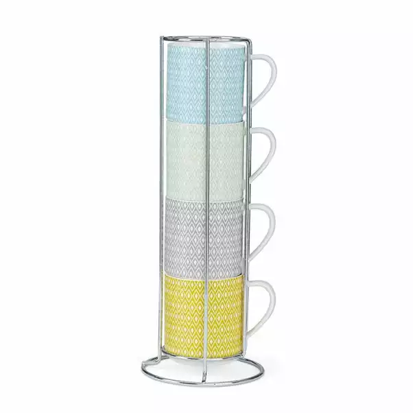 Dunelm Set Of 4 Geo Skandi Stackable Mugs 5 Dunelm Set Of 4 Geo Skandi Stackable Mugs - Image 3