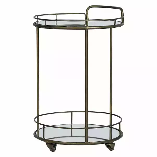 Dunelm Pimlico Antique Brass Drinks Trolley 4 Dunelm Pimlico Antique Brass Drinks Trolley - Image 2