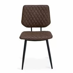 Dunelm Austin Set Of 2 Faux Leather Brown Dining Chairs - 1000147446 alt01