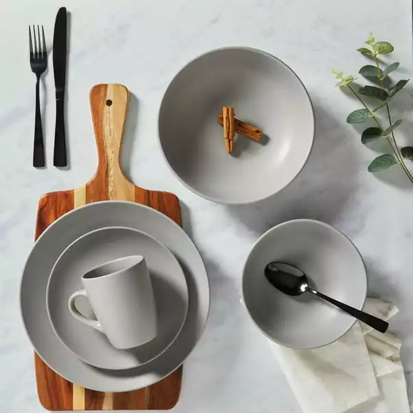 Dunelm Stoneware Grey Matte 12 Piece Dinner Set 5 Dunelm Stoneware Grey Matte 12 Piece Dinner Set - Image 3