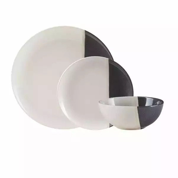 Dunelm Elements Dipped Charcoal 12 Piece Dinner Set 5 Dunelm Elements Dipped Charcoal 12 Piece Dinner Set - Image 3