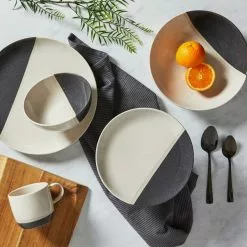 Dunelm Elements Dipped Charcoal 12 Piece Dinner Set 9 Dunelm Elements Dipped Charcoal 12 Piece Dinner Set - 1000157175 alt03