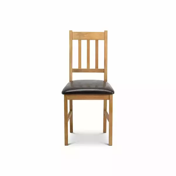 Julian Bowen Coxmoor Set Of 2 Dining Chairs Brown PU Leather 5 Julian Bowen Coxmoor Set Of 2 Dining Chairs Brown PU Leather - Image 3