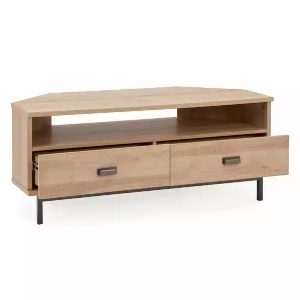 Dunelm Fulton Oak Effect Corner TV Stand 7 Dunelm Fulton Oak Effect Corner TV Stand - Image 5