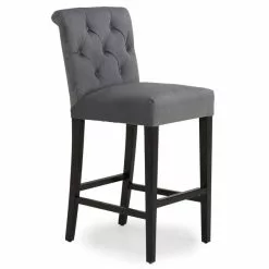 Dunelm Newbury Bar Stool Grey Velvet 11 Dunelm Newbury Bar Stool Grey Velvet - 1000157976 alt02