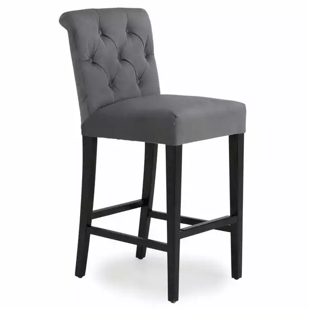 Dunelm Newbury Bar Stool Grey Velvet 6 Dunelm Newbury Bar Stool Grey Velvet - Image 4