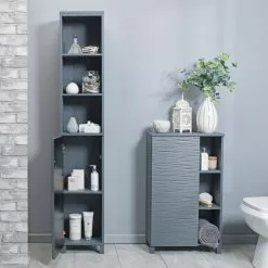 Lloyd Pascal Grey Wave Tall Cabinet 12 Lloyd Pascal Grey Wave Tall Cabinet - 1000160243 alt04