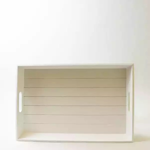 Dunelm White Wooden Breakfast Tray 4 Dunelm White Wooden Breakfast Tray - Image 2