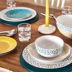 Dunelm Dotty Ochre 12 Piece Dinner Set - 1000167995 alt03