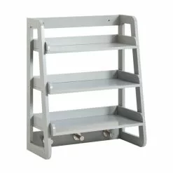 Lloyd Pascal Jasper Grey Wall Mounted Shelves With Chrome Hooks - 1000182101 alt02