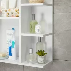 Lloyd Pascal Jaxon White Single Door Wall Cabinet With Open Shelves - 1000182104 alt03