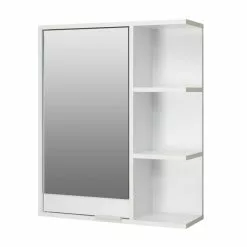 Lloyd Pascal Jaxon White Single Door Wall Cabinet With Open Shelves - 1000182104 alt05