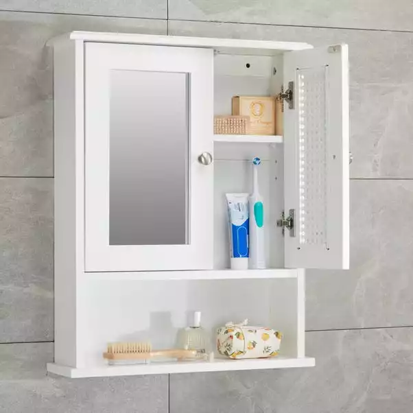 Lloyd Pascal Palermo Cane White Wall Mirror Cabinet 4 Lloyd Pascal Palermo Cane White Wall Mirror Cabinet - Image 2