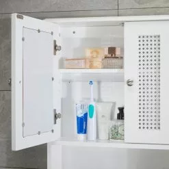 Lloyd Pascal Palermo Cane White Wall Mirror Cabinet 11 Lloyd Pascal Palermo Cane White Wall Mirror Cabinet - 1000185508 alt03