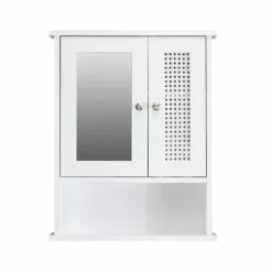 Lloyd Pascal Palermo Cane White Wall Mirror Cabinet 12 Lloyd Pascal Palermo Cane White Wall Mirror Cabinet - 1000185508 alt04