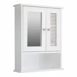 Lloyd Pascal Palermo Cane White Wall Mirror Cabinet 13 Lloyd Pascal Palermo Cane White Wall Mirror Cabinet - 1000185508 alt05
