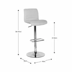 Dunelm Vigo Fabric Bar Stool - 30244410 alt09