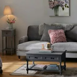 Dunelm Lucy Cane Grey Telephone Table - 30267545 alt03