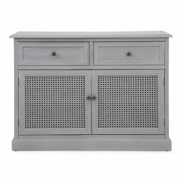 Dunelm Lucy Cane Grey Small Sideboard 4 Dunelm Lucy Cane Grey Small Sideboard - Image 2