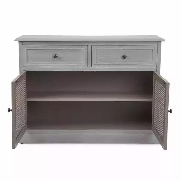 Dunelm Lucy Cane Grey Small Sideboard 6 Dunelm Lucy Cane Grey Small Sideboard - Image 4