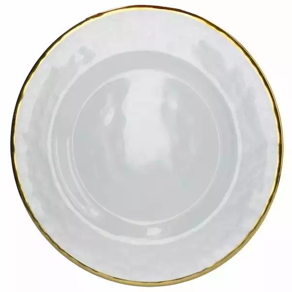Dunelm Gold Rim Glass Charger Plate 4 Dunelm Gold Rim Glass Charger Plate - Image 2