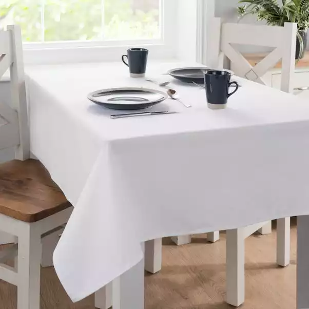 Dunelm Plain White Rectangle Tablecloth 3 Dunelm Plain White Rectangle Tablecloth