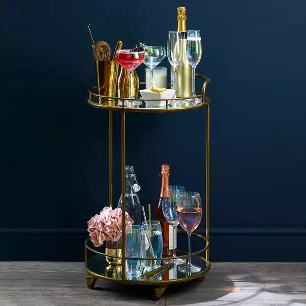 Dunelm Pimlico Antique Brass Drinks Trolley 3 Dunelm Pimlico Antique Brass Drinks Trolley