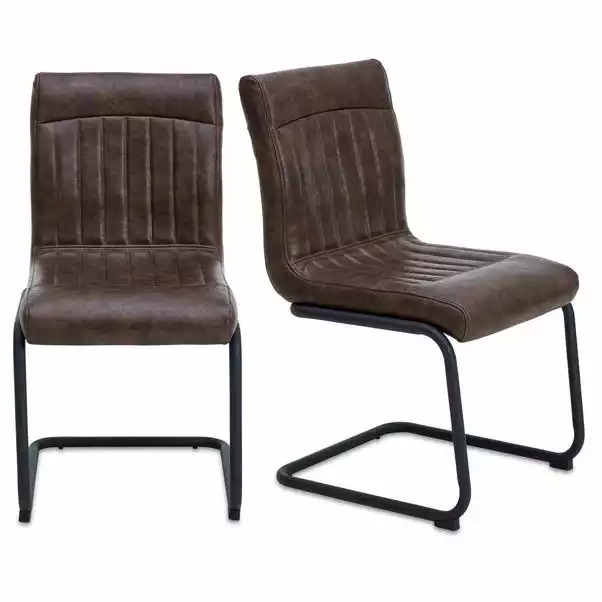 Dunelm Felix Set Of 2 Cantilever Faux Leather Dining Chairs 3 Dunelm Felix Set Of 2 Cantilever Faux Leather Dining Chairs