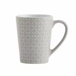 Dunelm Set Of 4 Grey Diamond Mugs