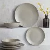 Dunelm Stoneware Grey Matte 12 Piece Dinner Set