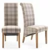 Dunelm Chester Set Of 2 Dining Chairs Natural Woven Check - 30662747