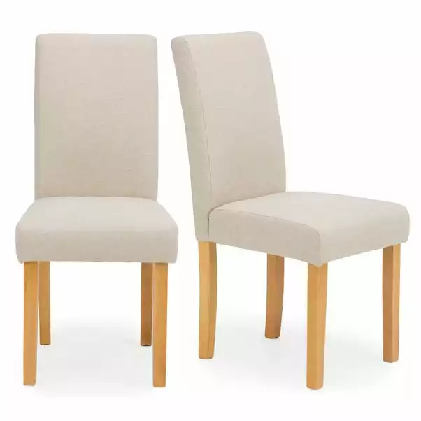 Dunelm Hugo Set Of 2 Dining Chairs Cream 4 Dunelm Hugo Set Of 2 Dining Chairs Cream - Image 2
