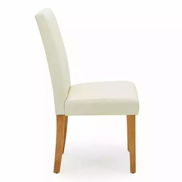 Dunelm Hugo Set Of 2 Faux Leather Cream Dining Chairs 7 Dunelm Hugo Set Of 2 Faux Leather Cream Dining Chairs - Image 5