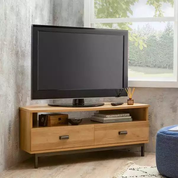 Dunelm Fulton Oak Effect Corner TV Stand 3 Dunelm Fulton Oak Effect Corner TV Stand