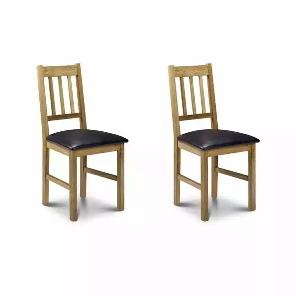 Julian Bowen Coxmoor Set Of 2 Dining Chairs Brown PU Leather 3 Julian Bowen Coxmoor Set Of 2 Dining Chairs Brown PU Leather