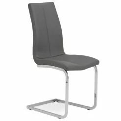 Dunelm Jamison Set Of 2 Faux Leather Grey Dining Chairs - 30668447 alt02