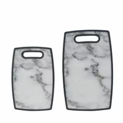 Dunelm Set Of 2 Marble Effect Chopping Boards