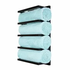 Lloyd Pascal Matt Black 5 Tier Wall Towel Rack