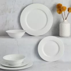 Dunelm Purity Rim 12 Piece Dinner Set