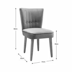 Dunelm Isla Velvet Dining Chair - 30713369 alt09