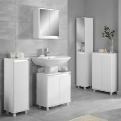 Lloyd Pascal Vienna White Single Door Floor Cabinet With Reversible 4 In 1 Colour Bar - 30713919 alt09