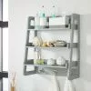 Lloyd Pascal Jasper Grey Wall Mounted Shelves With Chrome Hooks 2 Lloyd Pascal Jasper Grey Wall Mounted Shelves With Chrome Hooks - 30714005