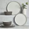 Dunelm Arvo Grey 12 Piece Dinner Set - 30718053