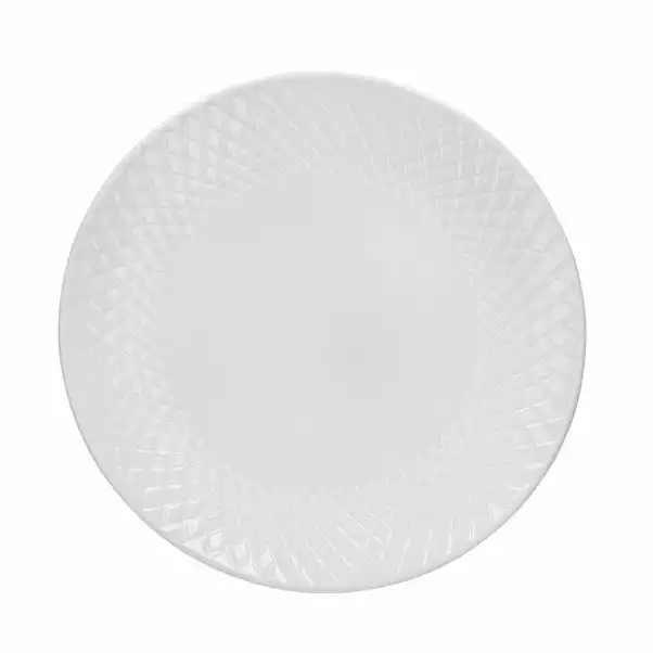 Dunelm Quilted White Porcelain Side Plate 3 Dunelm Quilted White Porcelain Side Plate