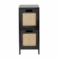 Dunelm French Cane Black 2 Drawer Unit 9 Dunelm French Cane Black 2 Drawer Unit - 30747344 alt02