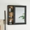 Dunelm French Cane Black Mirror Cabinet