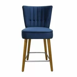 Dunelm Isla Velvet Bar Stool - 30748290 alt03