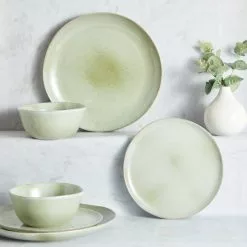 Dunelm Amalfi 12 Piece Dinner Set Sage
