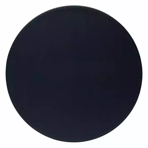 Dunelm Set Of 4 Peacock & Navy Faux Leather Reversible Round Placemats 4 Dunelm Set Of 4 Peacock & Navy Faux Leather Reversible Round Placemats - Image 2